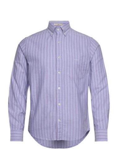 Reg Oxford Stripe Shirt Tops Shirts Casual Blue GANT