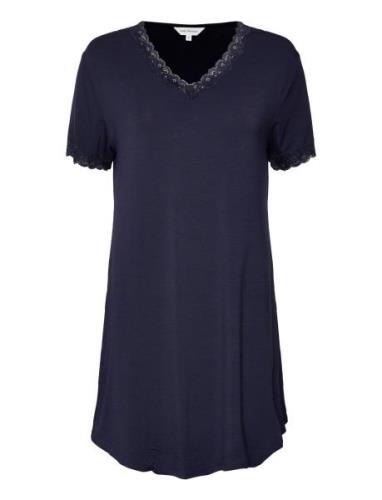 Bamboo Short Sleeve Nightdress With Yöpaita Blue Lady Avenue