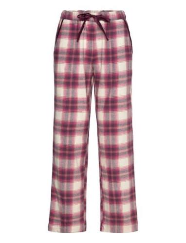 Check Flannel Night Pant Pyjamahousut Olohousut Pink Missya