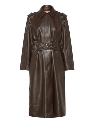 Over D Trenchcoat With Buckle Be Nahkatakki Brown STINE GOYA