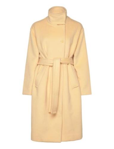 Long Sleeve High Collar Coat, 2268 Villakangastakki Pitkä Takki Yellow...