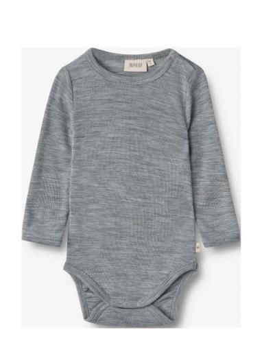 Wool Body L/S Lucca Bodies Long-sleeved Grey Wheat