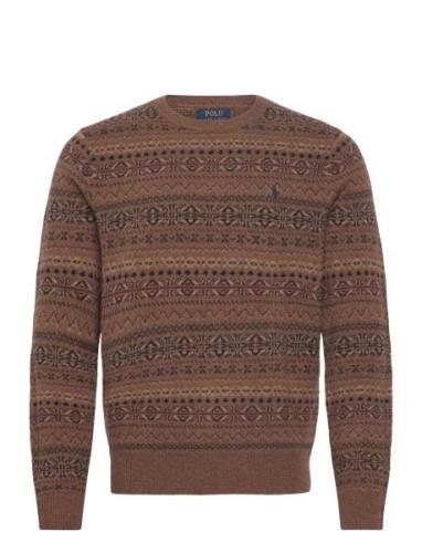 Fair Isle Wool Sweater Tops Knitwear Round Necks Brown Polo Ralph Laur...