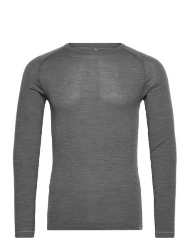 Men's Merino Long Sleeved Shirt Tops T-shirts Long-sleeved Grey Danish...