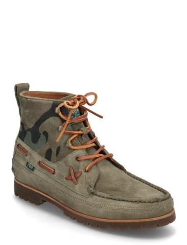 Ranger Mid Camo Suede Boot Nyörisaappaat Green Polo Ralph Lauren