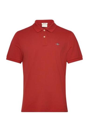 Reg Shield Ss Pique Polo Tops Polos Short-sleeved Red GANT