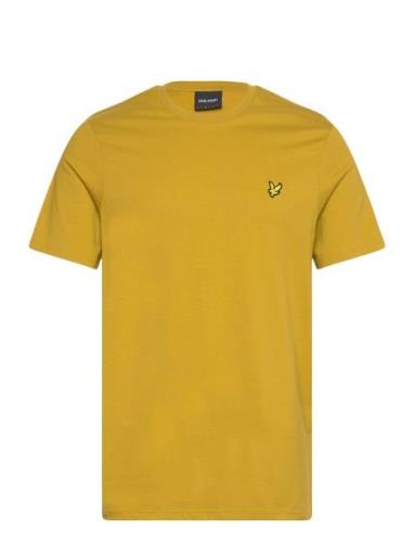 Plain T-Shirt Tops T-shirts Short-sleeved Yellow Lyle & Scott