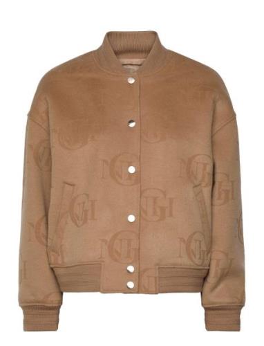 Jacquard Varsity Jacket Bombertakki Beige GANT