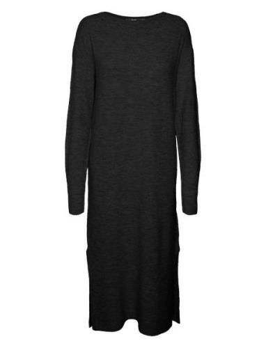 Vmlefile Ls Boatneck Calf Dress Noos Polvipituinen Mekko Black Vero Mo...