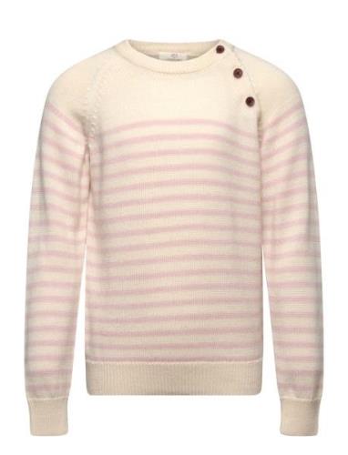 Merino Classic Striped Pullover Tops Knitwear Pullovers Beige Copenhag...