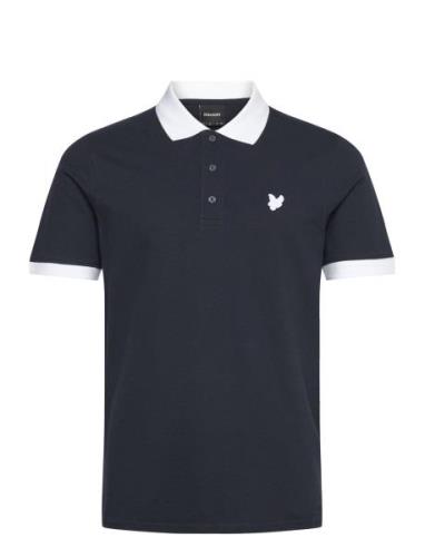 Tonal Ringer Polo Shirt Tops Polos Short-sleeved Navy Lyle & Scott