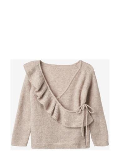 Star Ruffle Cardigan Tops Knitwear Cardigans Beige Fliink