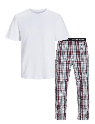 Jacluca Ss Tee And Woven Pants Giftbox Pyjama White Jack & J S