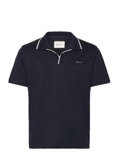 Tipping Collar Polo Tops Polos Short-sleeved Navy GANT