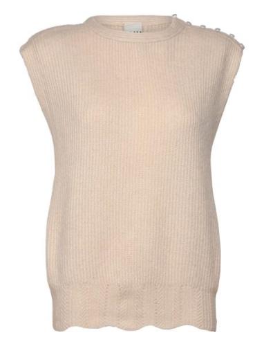 Ihpovoke Wa3 Vests Knitted Vests Cream ICHI