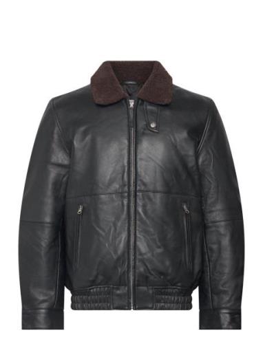 Geo Leather Jacket Nahkatakki Black Les Deux