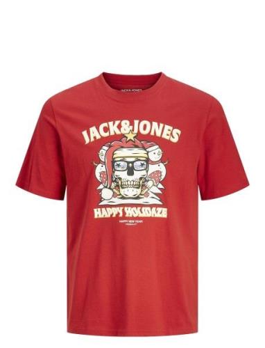 Jjxmas Christmas Skull Tee Ss Crew Jnr Tops T-shirts Short-sleeved Red...