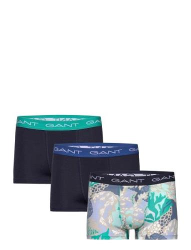 Sea Print Trunk 3-Pack Bokserit Navy GANT