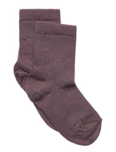 Wool Rib Socks Sukat Purple Mp Denmark