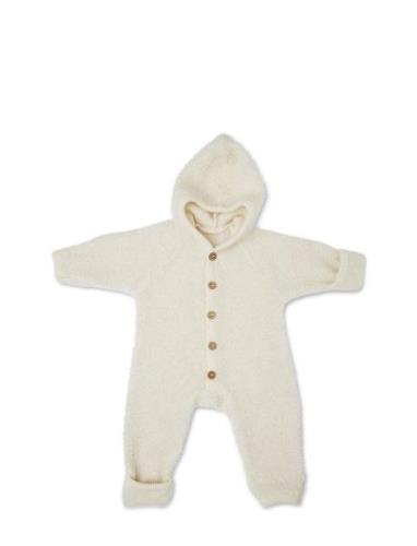 Jumpsuit Bouclé Merino Wool W. Buttons And Hoodie Jumpsuit Haalari Cre...