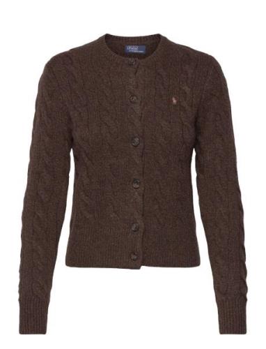 Cable-Knit Wool-Cashmere Cardigan Tops Knitwear Cardigans Brown Polo R...