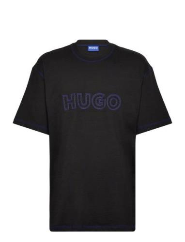 Nitlogo Tops T-shirts Short-sleeved Black HUGO BLUE