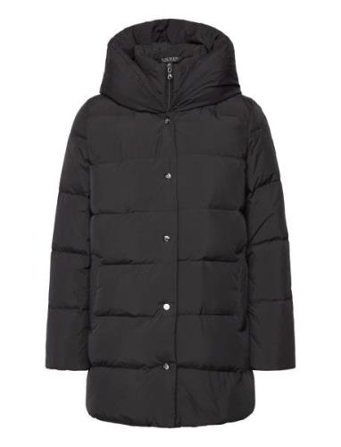 Hooded Down Coat Topattu Pitkä Takki Black Lauren Ralph Lauren