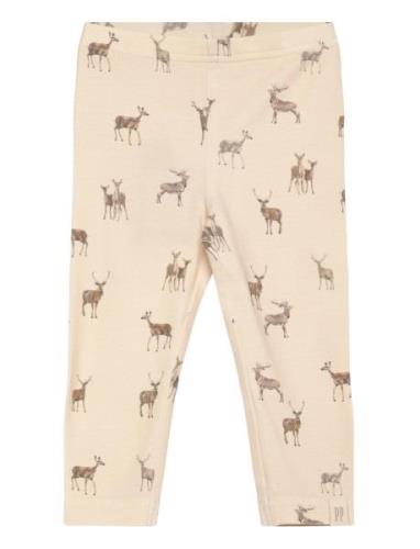 Legging Printed Bottoms Leggings Cream Petit Piao