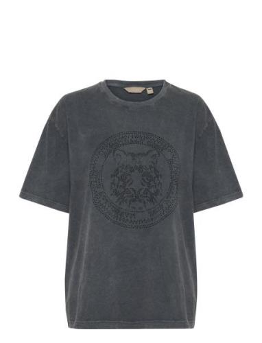 Cuash Lion T-Shirt Tops T-shirts & Tops Short-sleeved Grey Culture