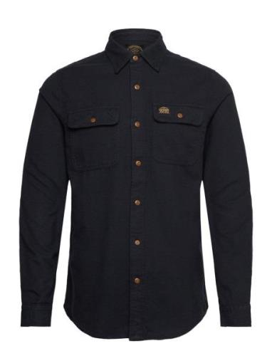 Flannel Workwear Shirt Tops Shirts Casual Black Superdry