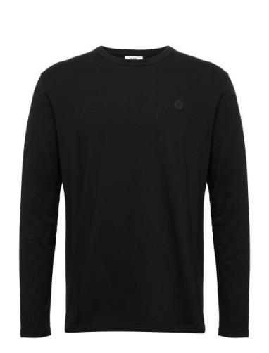 Mel Long Sleeve Tops T-shirts Long-sleeved Black Double A By Wood Wood