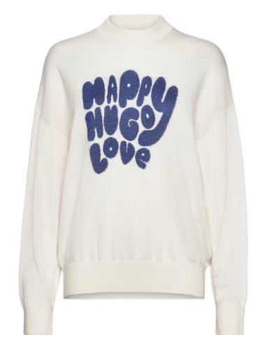 Sidara_B Tops Knitwear Jumpers White HUGO BLUE