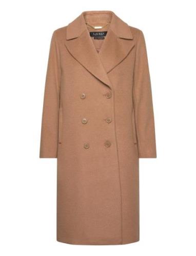 Wool-Blend Double-Breasted Coat Villakangastakki Pitkä Takki Beige Lau...