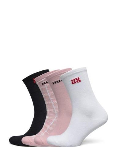 4Pqs Gift Check Cc W Lingerie Socks Regular Socks Pink HUGO