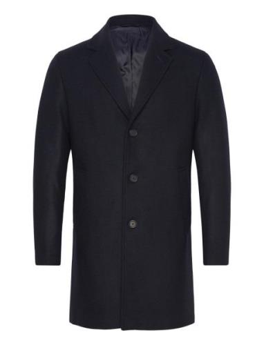 Lightweight Recycled Wool Coat Villakangastakki Pitkä Takki Navy Mango