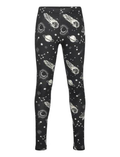 Leggings Space Aop Glow In The Bottoms Leggings Black Lindex