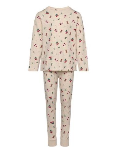 Nknvismas Ls Nightset Pyjamasetti Pyjama Cream Name It