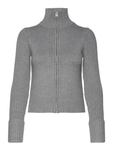 Zip Cardigan Tops Knitwear Cardigans Grey Weekday