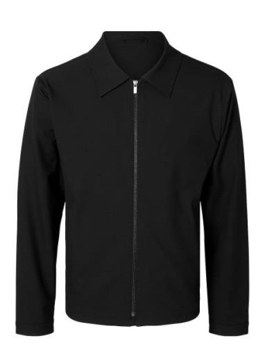 Slhrobert Zip Jacket Tops Overshirts Black Selected Homme