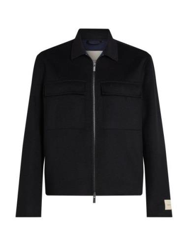 2 T Double Face Wool Jacket Villakangastakki Black Calvin Klein