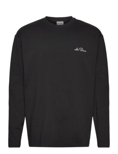 Crew Ls T-Shirt Tops T-shirts Long-sleeved Black Les Deux