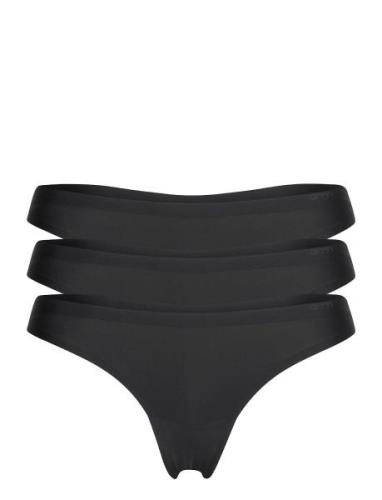 Invisible Thong 3-Pack Stringit Alusvaatteet Black Aim´n