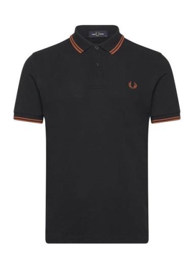 Twin Tipped Fp Shirt Tops Polos Short-sleeved Black Fred Perry