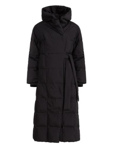 Hooded Down Coat, Musa Topattu Pitkä Takki Black Ivo Nikkolo