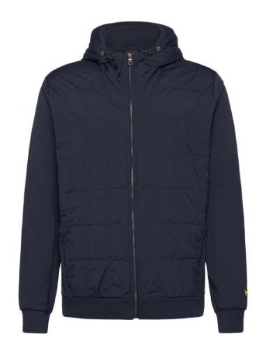 Hybrid Quilted Zip Through Hoodie Tikkitakki Navy Lyle & Scott