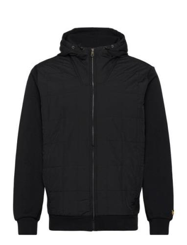 Hybrid Quilted Zip Through Hoodie Tikkitakki Black Lyle & Scott