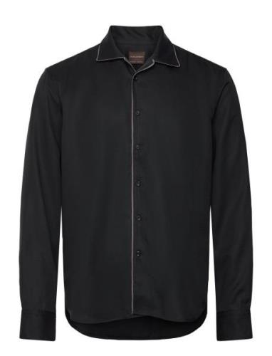 Reg Fit Camp Collar Shirt Designers Shirts Casual Black Oscar Jacobson