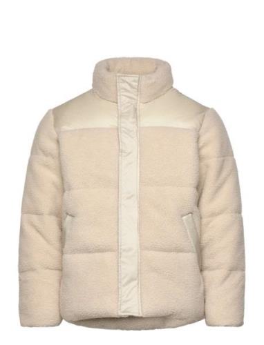 Sdmorgan Pile Puffer Vuorillinen Takki Topattu Takki Beige Solid