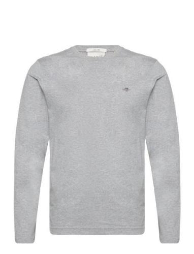 Slim Shield Ls T-Shirt Tops T-shirts Long-sleeved Grey GANT