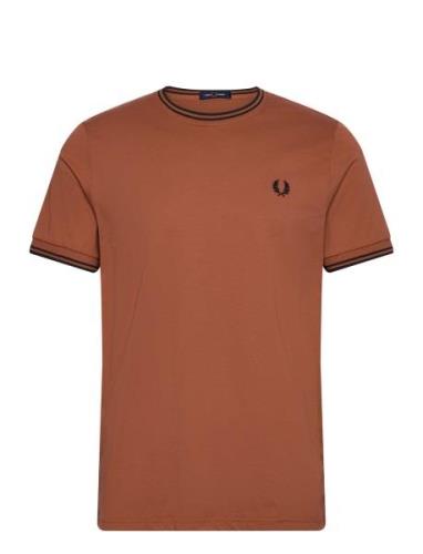 Twin Tipped T-Shirt Designers T-shirts Short-sleeved Brown Fred Perry